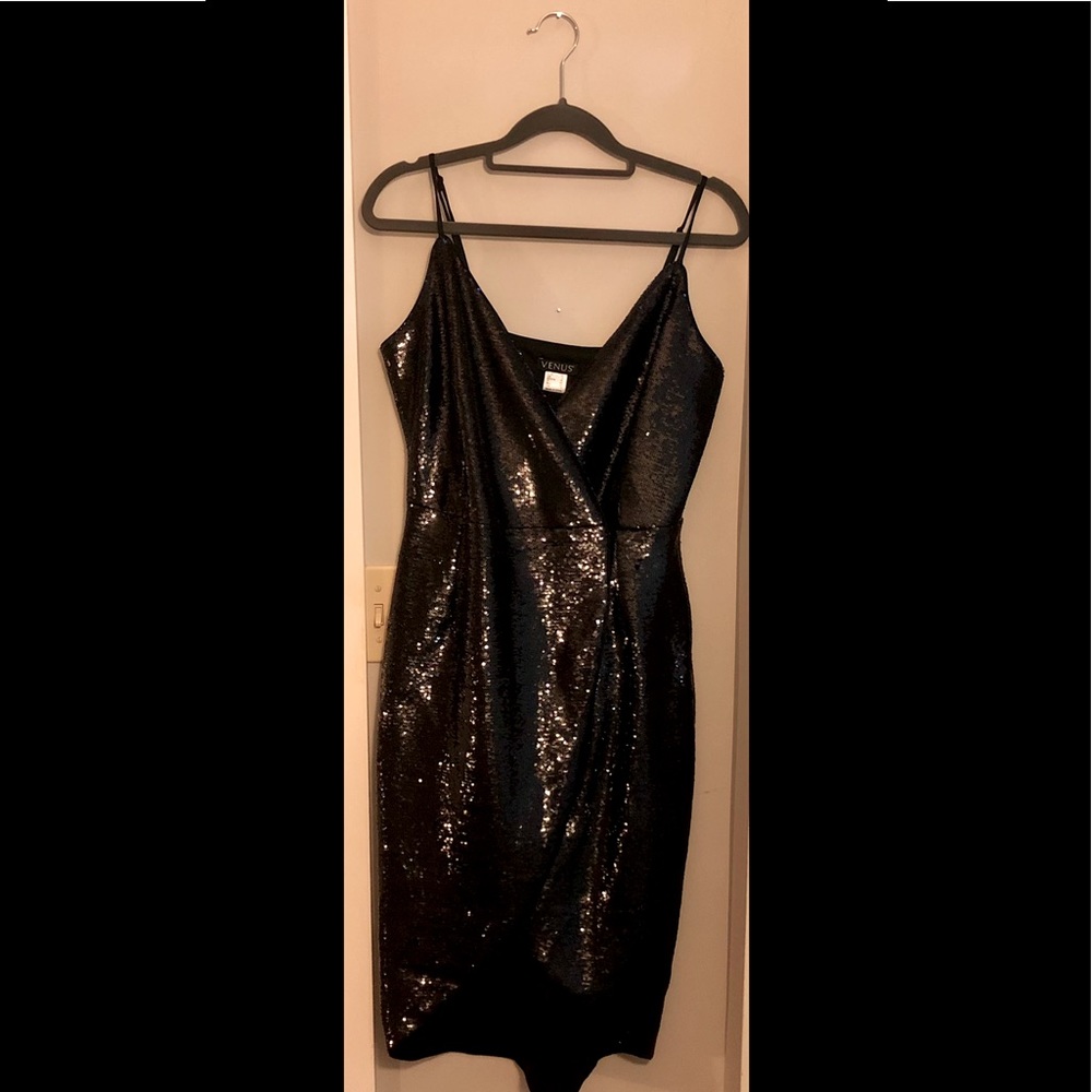 Sequined wrap dress